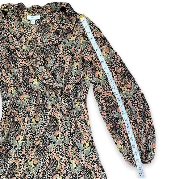 Top Shop Fall Floral Print Ruffle Accent Fit and Flare Dress sz 4 - Picture 11 of 14